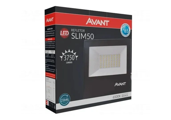 Refletor Slim Led 50W Avant Branco Frio