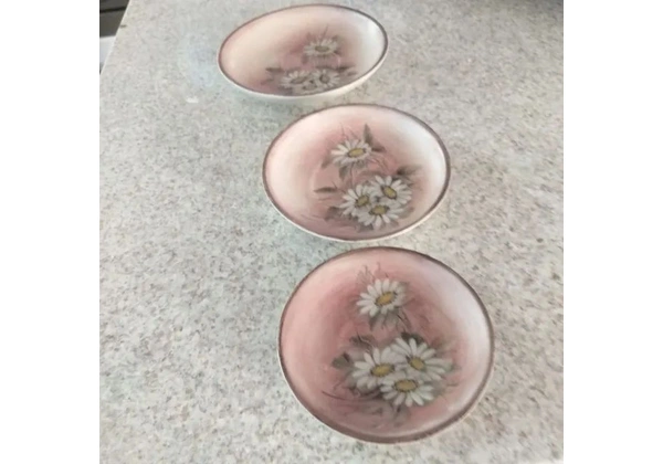 Conjunto 3 Pratinhos de Porcelana Pintados a Mão