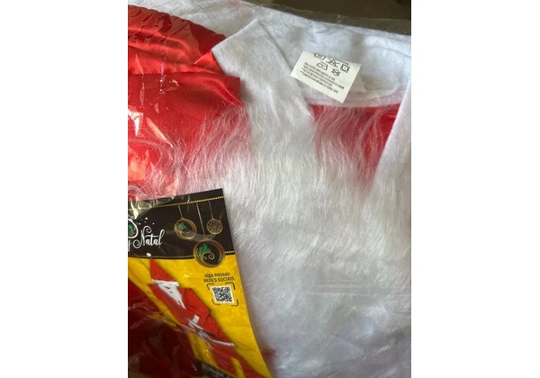 Fantasia Papai Noel - Adulto em cetim acompanha Barba