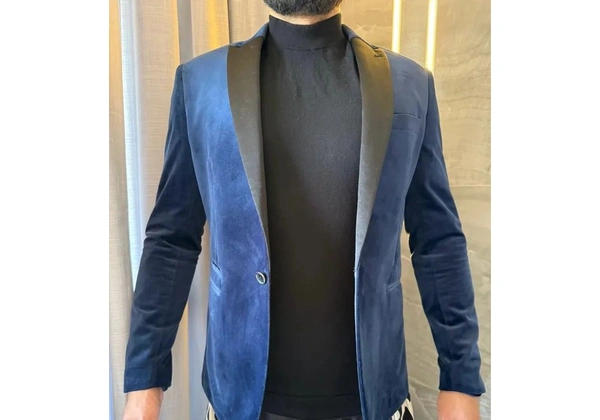 Smoking GUESS veludo Azul