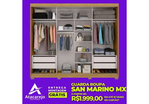 Guarda Roupa Casal Grande Entrega e Montagem Grátis