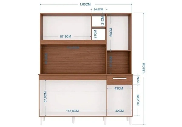 Armário de Cozinha Bárbara 6 Portas - Novo - Oferta Especial