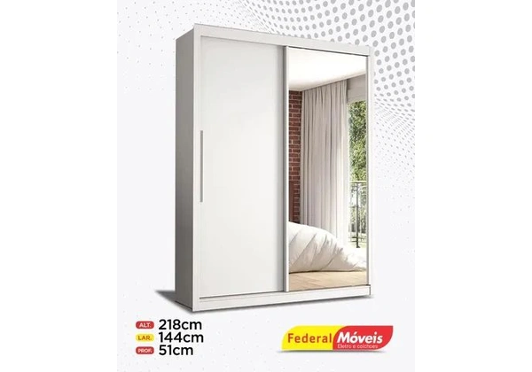 Guarda Roupa 2 Portas c/ Espelho 2 Gavetas Direto da Fabrica Promoção
