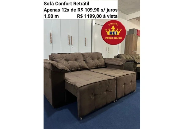 Sofá comfort retrátil 1199 avista frete gratis- várias cores
