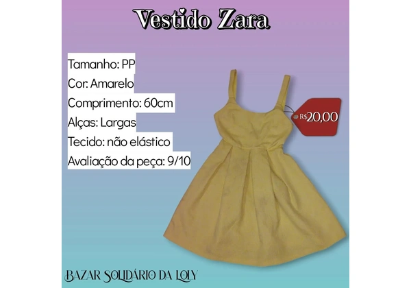 Vestido Zara PP (bazar online)