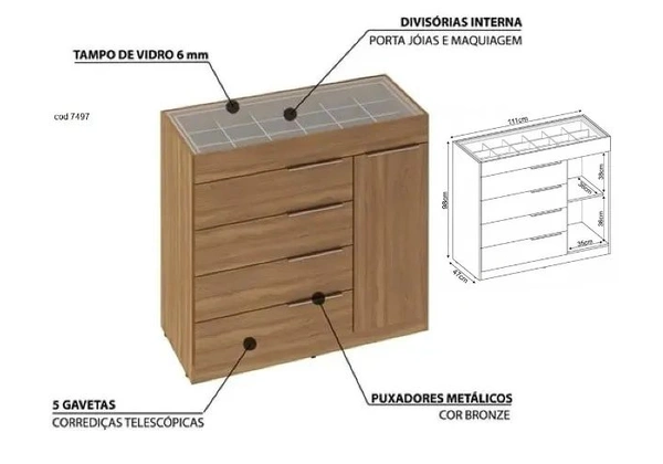 Comoda Porta Joia Nova Montagem Gratuita