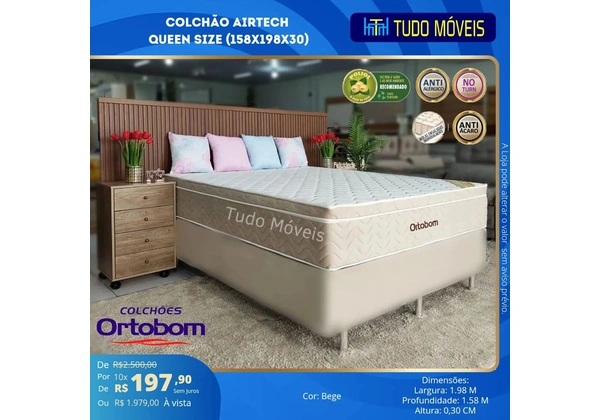 COLCHÃO AIRTECH SPRINGPOCKET QUEEN SIZE (158x198x30) - ORTOBOM