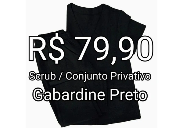 Scrub / Conjunto Privativo - Gabardine Preto