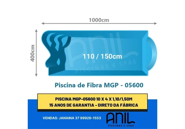 JA - Piscina de fibra 10 metros - modelo exclusivo