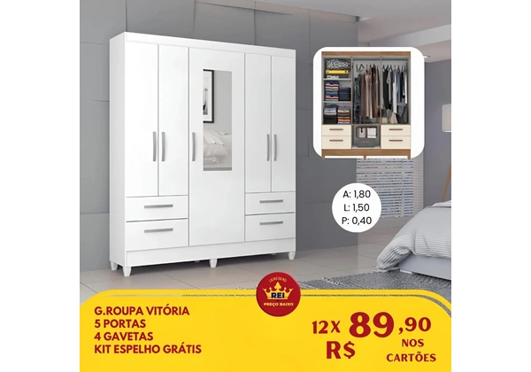 G roupa vitória 6 portas 849 avista - várias cores
