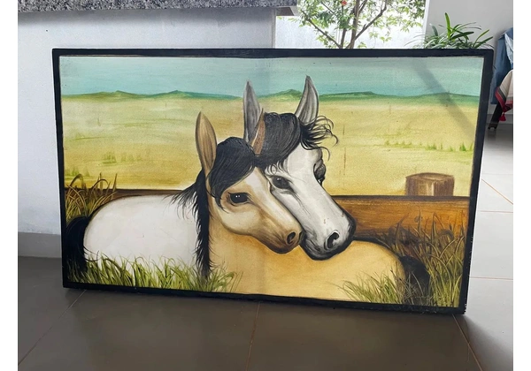Quadro de desenho de cavalo para decoração.