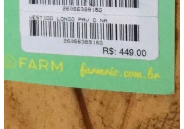 Vestido longo Farm pavão NOVO NA TAG