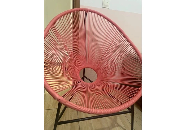 Poltrona de vime rosa Tok & Stok
