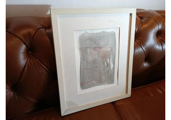 Quadro /Tela /Pintura c/ moldura em MDF / Tela Branco 48 cm x 40 cm x 2 cm