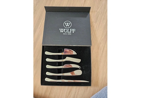Jogo de facas para queijo 5 peças inox - Wolff