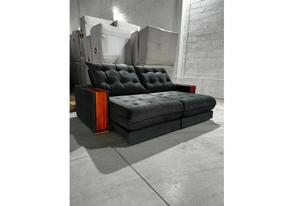 Sofá Retratil e Reclinavel 3 Lugares Suede