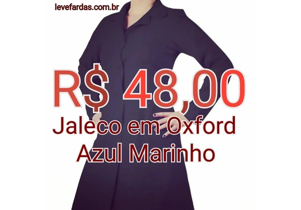 Jaleco Oxford Azul Marinho