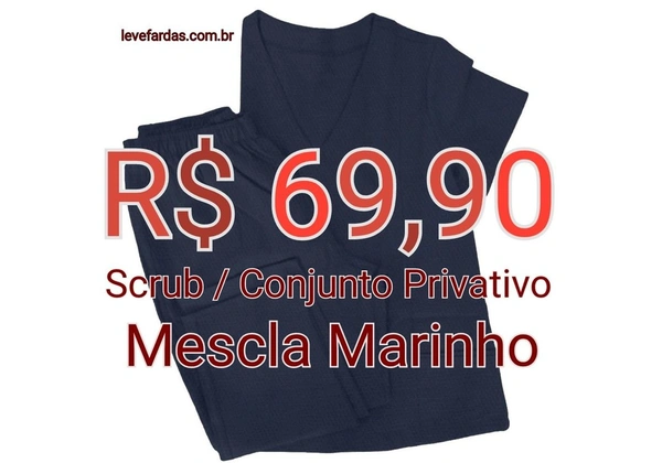 Scrub / Conjunto Privativo - Mescla Azul Marinho