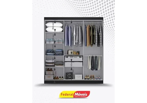 Guarda Roupa 100% MDF 6 Portas 2 Gavetas Direto da Fabrica Promoção