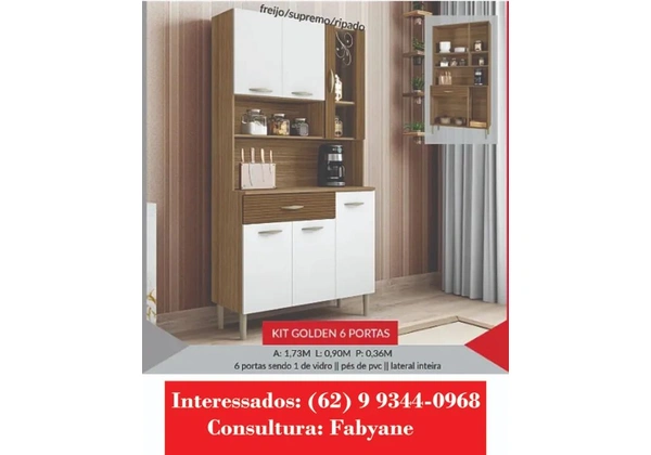 Armario de Cozinha kit golden 6 portas