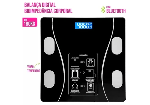 Balança de banheiro Inteligente Bioimpedância Digital (nova, lacrada)