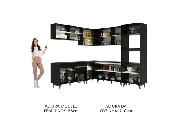Armário de Cozinha Completa de Canto