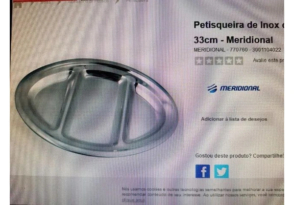 Petisqueira Inox Meridional + 6 Garfinhos Petisco Eberle