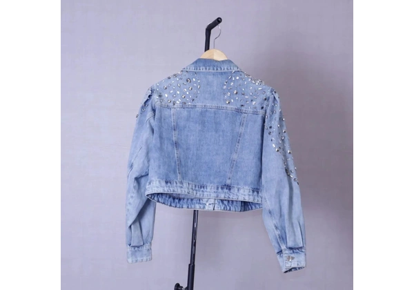 Jaqueta jeans Byz strass brilho