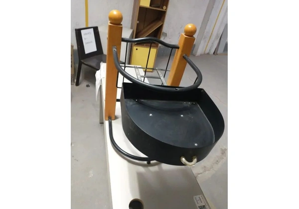 Mesa de Apoio Fixa em Madeira / Aço Preto 60 cm x 41 cm x 40 cm