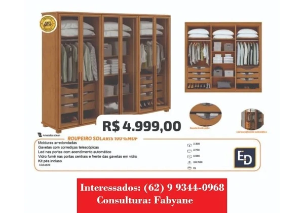 Guarda Roupa Solaris 100% MDF