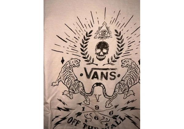 blusa vans estampada rosa claro (nova) - tam g fem