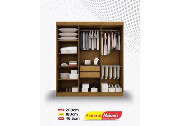 Guarda Roupa Casal 6 Portas 2 Gavetas Super Lindo Fazemos Entrega