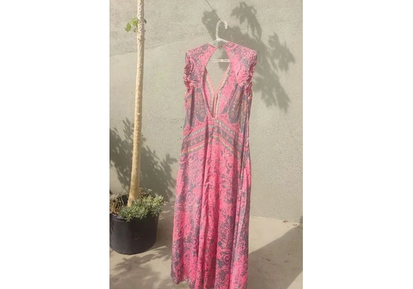 Vestido longo em seda NEHA