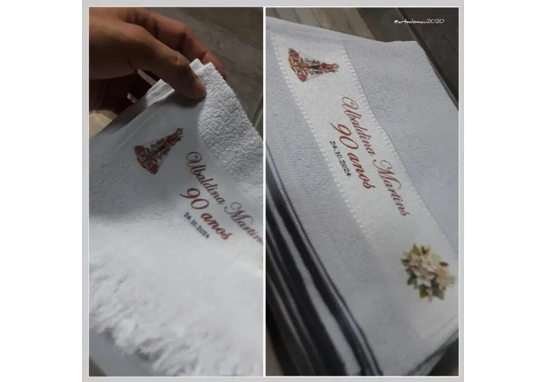 Toalhinhas personalizadas (pedido mínimo de 12 unidades)