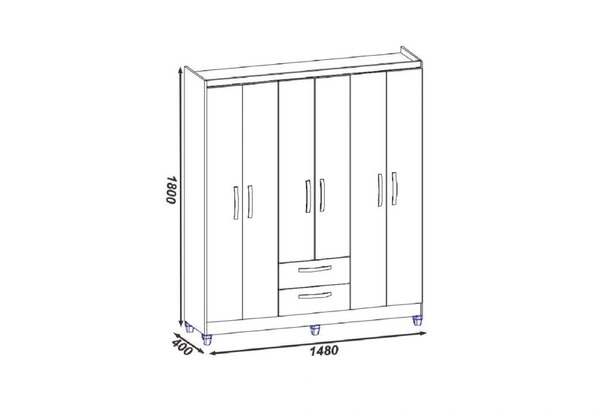 Guarda roupa casal real 6 portas espelho - novo