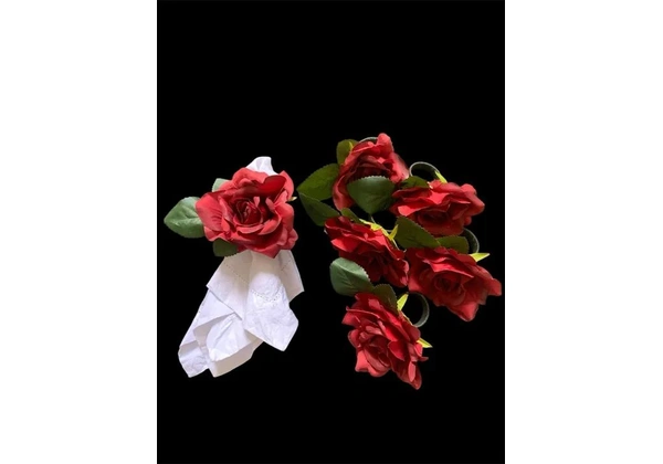 Porta guardanapo de rosas vermelhas - novo - kit com 6