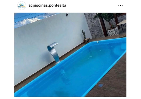 Piscina de fibra 5 metros instalada com aquecimento solar/ 15 anos de garantia