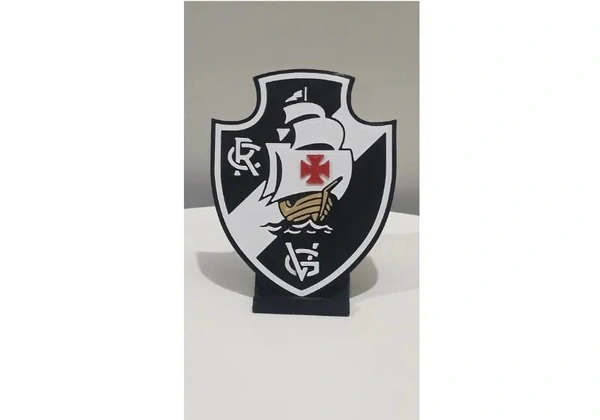 Escudo do Vasco em plástico para Mesa, Estante ou Rack