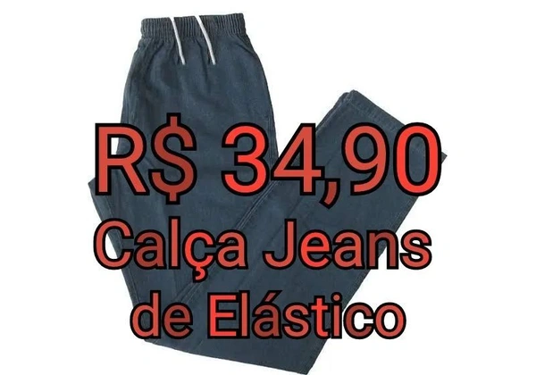 Calça Jeans com Elástico