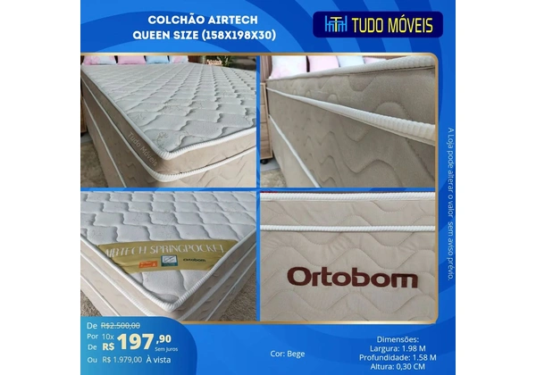 COLCHÃO AIRTECH SPRINGPOCKET QUEEN SIZE (158x198x30) - ORTOBOM