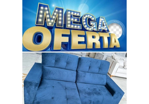 Mega oferta, sofá retrátil lindo azul bic 2, 30m