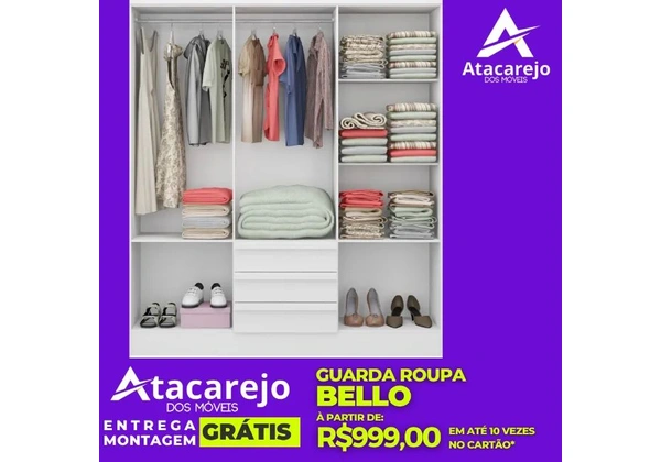 Guarda Roupa Casal Entrega e Montagem Gratis