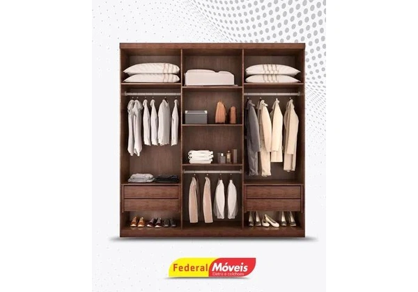 Guarda Roupa 100% MDF 6 Portas 4 Gavetas Direto da Fabrica Fazemos Entrega
