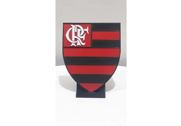 Escudo do Flamengo em plástico para Mesa, Estante ou Rack