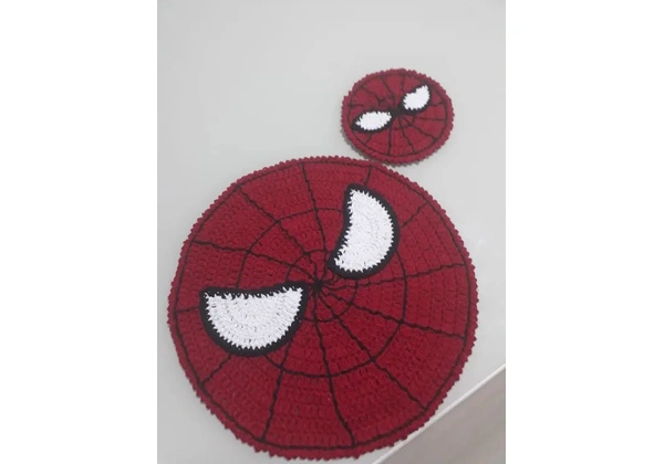 Souplast do homem aranha e porta copo em crochê novo
