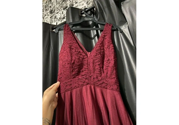Vestido vinho longo de festa