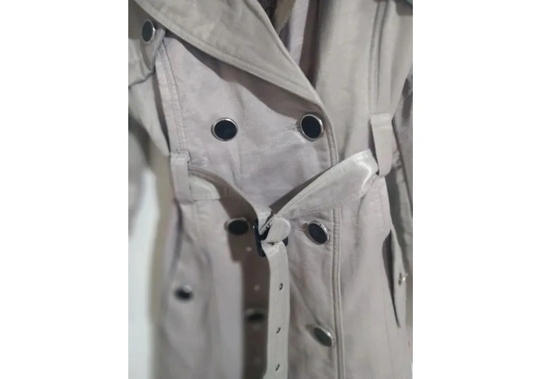 Casaco Trench Coat Bege acinzentado Feminino