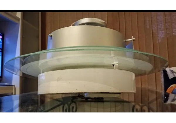 LUSTRE pendente em alumínio e vidro em excelente estado