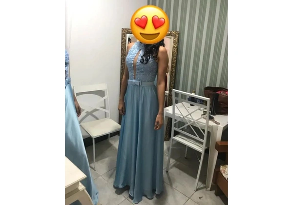 Vestido de madrinha Azul