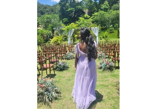 Vestido Lilás/Lavanda Longo - Perfeito para ocasiões especiais!